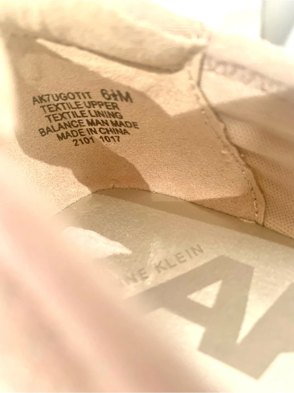 Anne Klein Sport Nude Gold Shimmer Ballet Flats